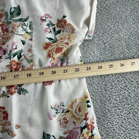 Buffalo David Bitton Floral Print Blouse L/G 100% Polyester Ivory NWT 2598 - Picture 6 of 9